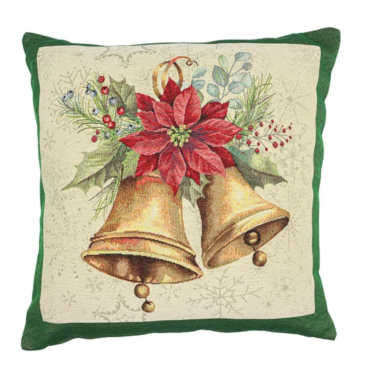 Bells csengős ünnepi párnahuzat arany lurex 45x45 cm