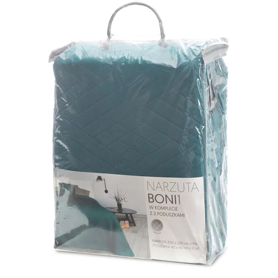 Boni1 mikroszálas ágytakaró 2db párnahuzattal Sötét türkiz 200x220 cm +2db 40x40 Boni1 mikroszálas ágytakaró 2db párnahuzattal Sötét türkiz 200x220 cm +2db 40x40