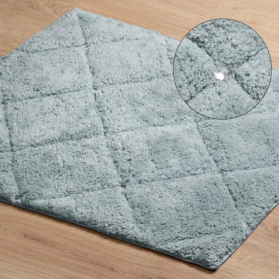Chic2 pamut fürdőszobaszőnyeg kristályokkal Ezüst 60x90 cm
