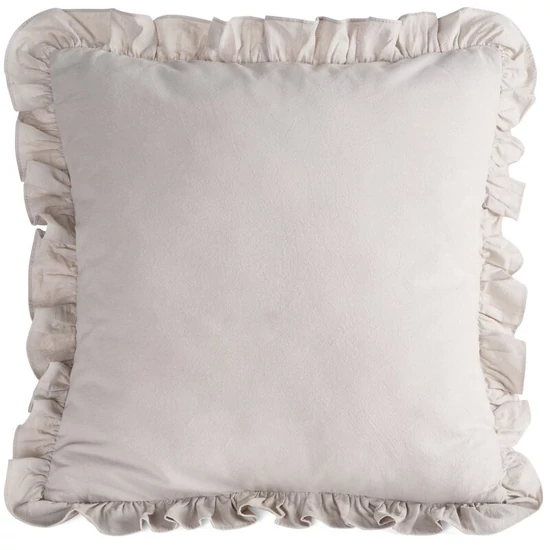 Falbanka fodros pamut párnahuzat Bézs 45x45 cm