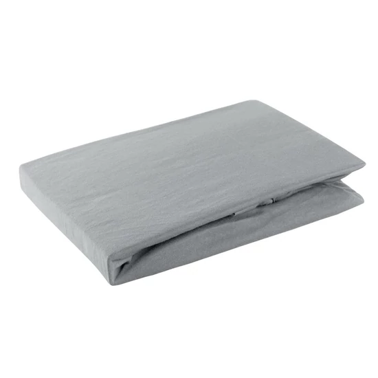 Jersey pamut gumis lepedő Acélszürke 240x220 cm + 30 cm