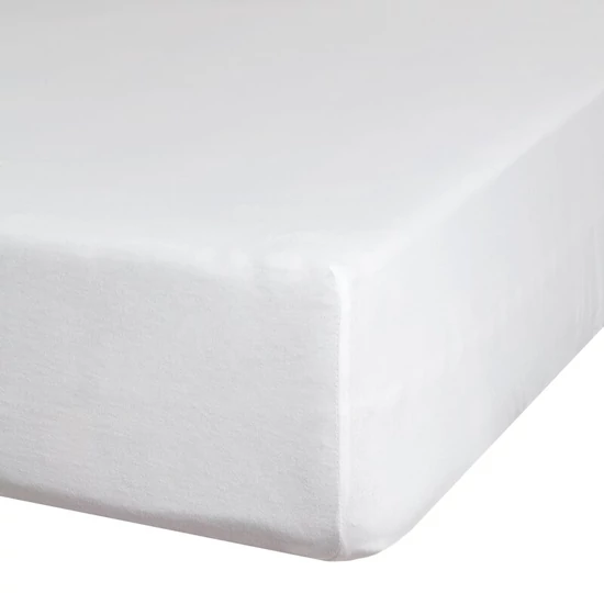 Jersey pamut gumis lepedő Fehér 240x220 cm + 30 cm