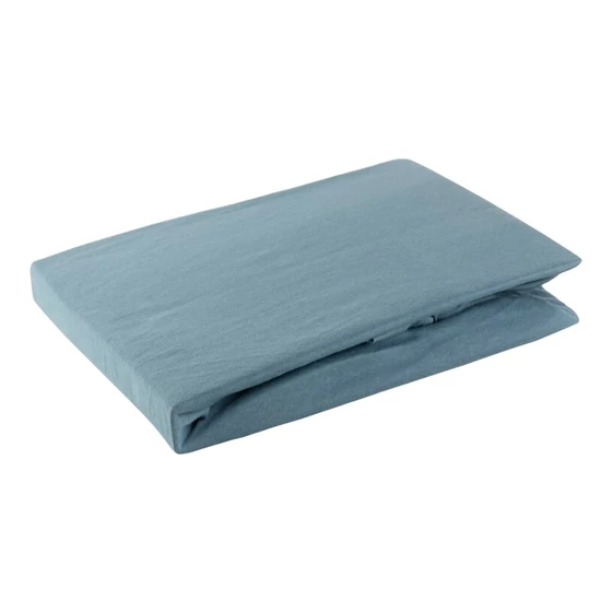 Jersey pamut gumis lepedő Kék 240x220 cm + 30 cm