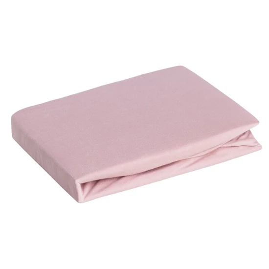 Jersey pamut gumis lepedő Púder rózsaszín 240x220 cm + 30 cm