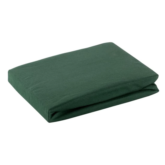 Jersey pamut gumis lepedő Sötétzöld 240x220 cm + 30 cm