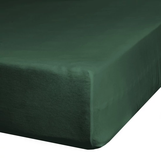 Jersey pamut gumis lepedő Sötétzöld 240x220 cm + 30 cm