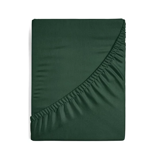 Jersey pamut gumis lepedő Sötétzöld 240x220 cm + 30 cm