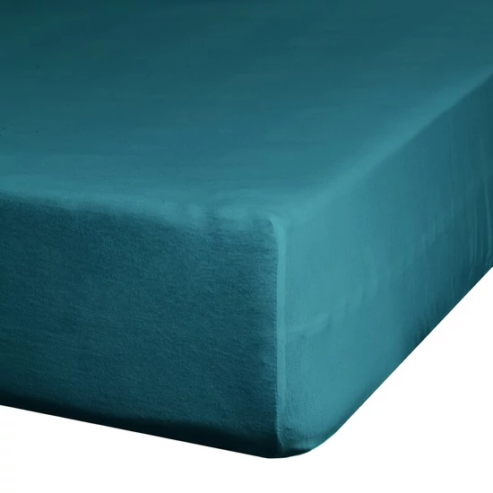 Jersey pamut gumis lepedő Türkiz 240x220 cm + 30 cm