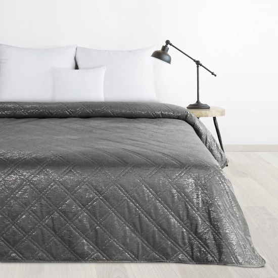 Luiz bársony ágytakaró fényes mintával Acélszürke 200x220 cm Luiz bársony ágytakaró fényes mintával Acélszürke 200x220 cm
