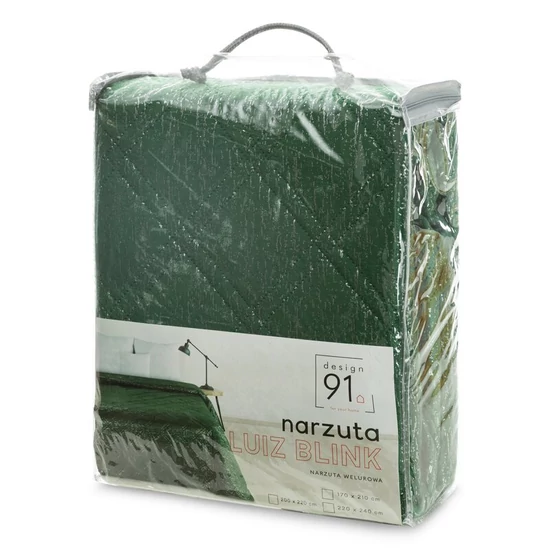 Luiz bársony ágytakaró fényes mintával Zöld 170x210 cm Luiz bársony ágytakaró fényes mintával Zöld 170x210 cm