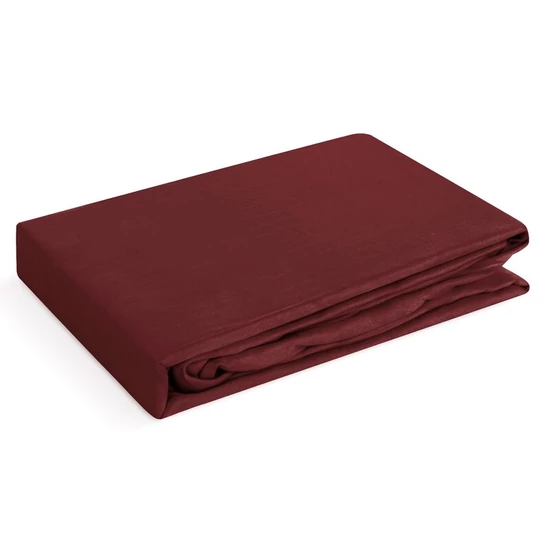 Nova3 pamut-szatén gumis lepedő Burgundi vörös 220x200 cm + 30 cm