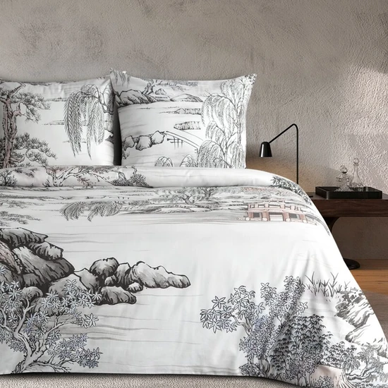 Oriana elegáns pamutszatén ágynemű Fehér 220x200 cm - 70x80 cm 2db