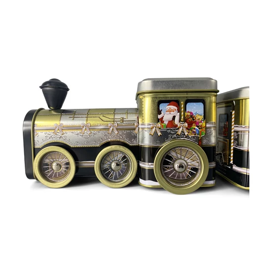 Santa Express aranyezüst vonat sütis doboz 385x90x100 mm