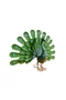 PEACOCK - Stilizált páva figura legyezőszerű tollakkal 0,27x 0,8x h.0,56 m zöld