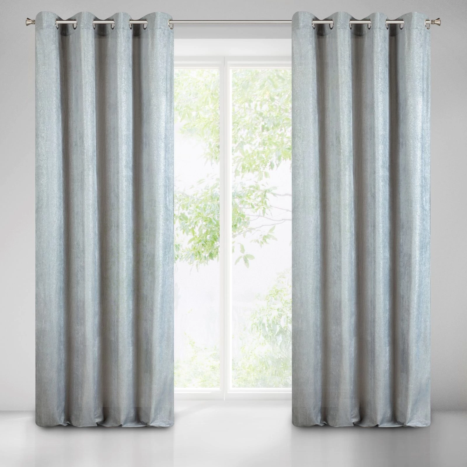 Ibbie kordbársony sötétítő függöny ezüst csillámokkal Ezüst 140x250 cm