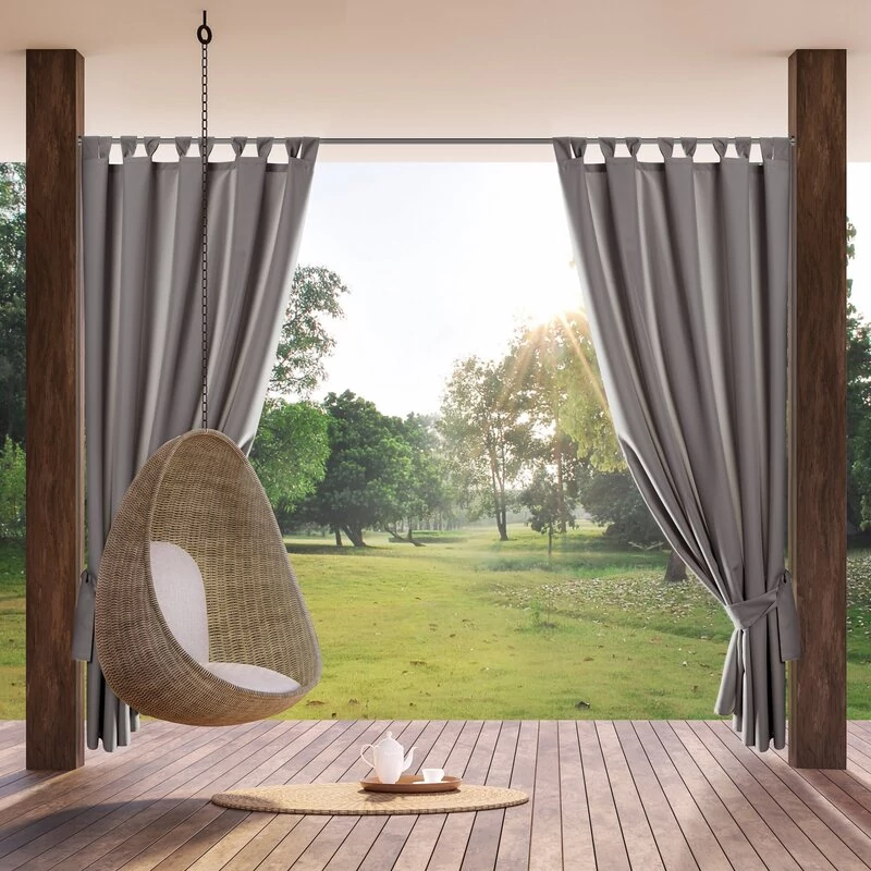 Garden vízálló kerti függöny elkötővel Acélszürke 155x220 cm