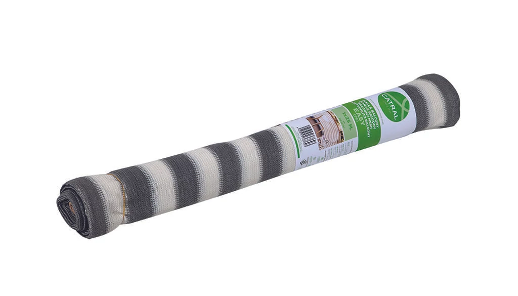 BALCONY EASY - Hangulatos erkélyháló fűzőlyukakkal 0,9 x 5 m szürke-fehér