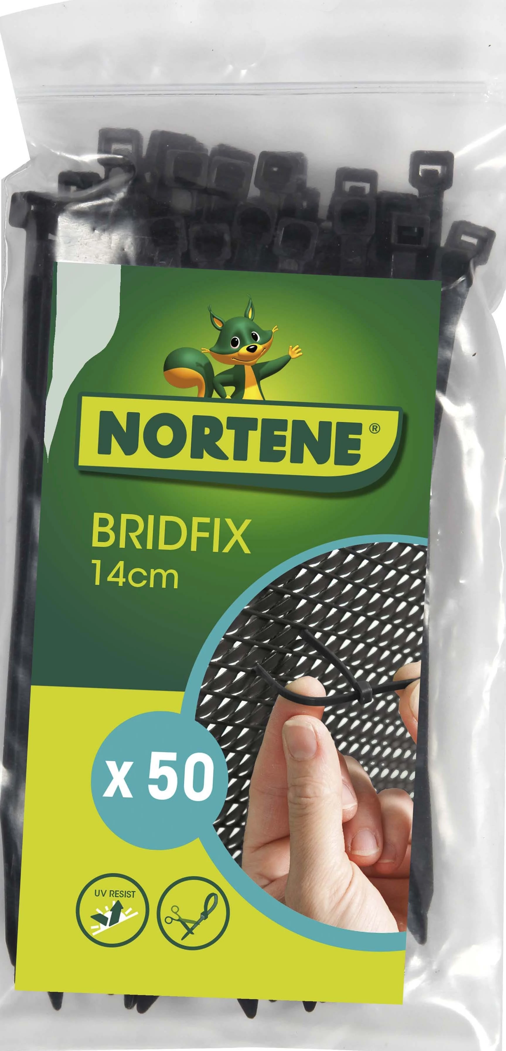 BRIDFIX - Többfunkciós gyorskötöző 14 cm fekete (50 kötöző/csomag)