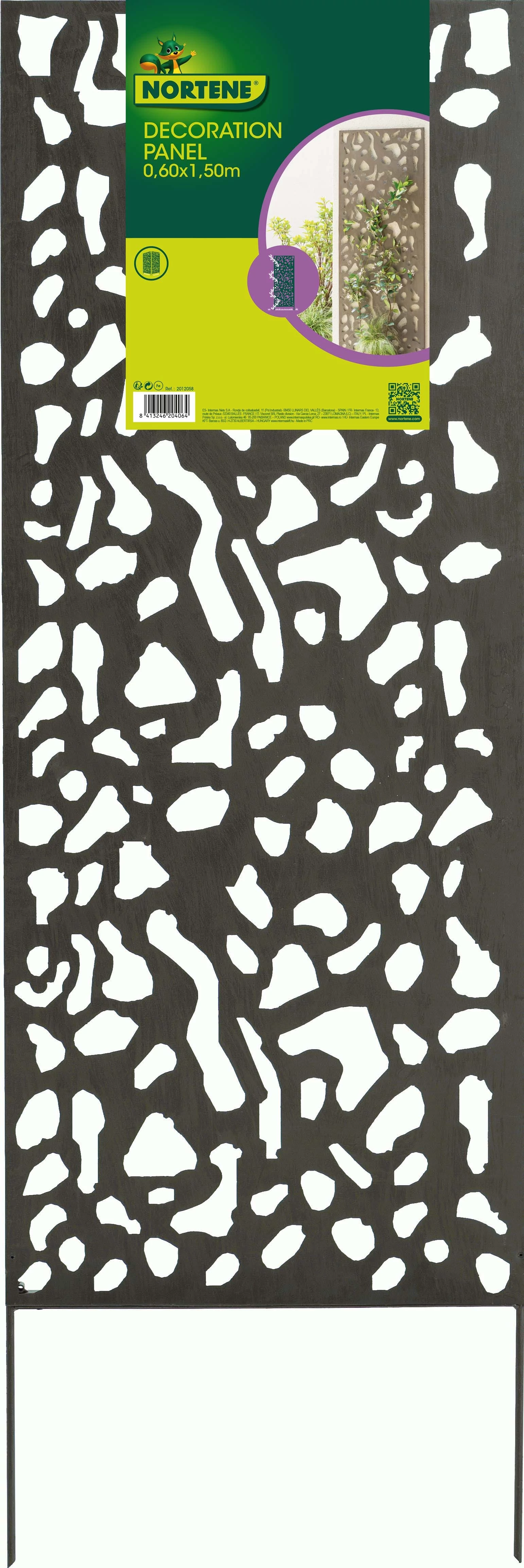 DECORATION PANEL Leafs - Fém panel, levé motívumokkal.  0,6 x 1,5 m barna