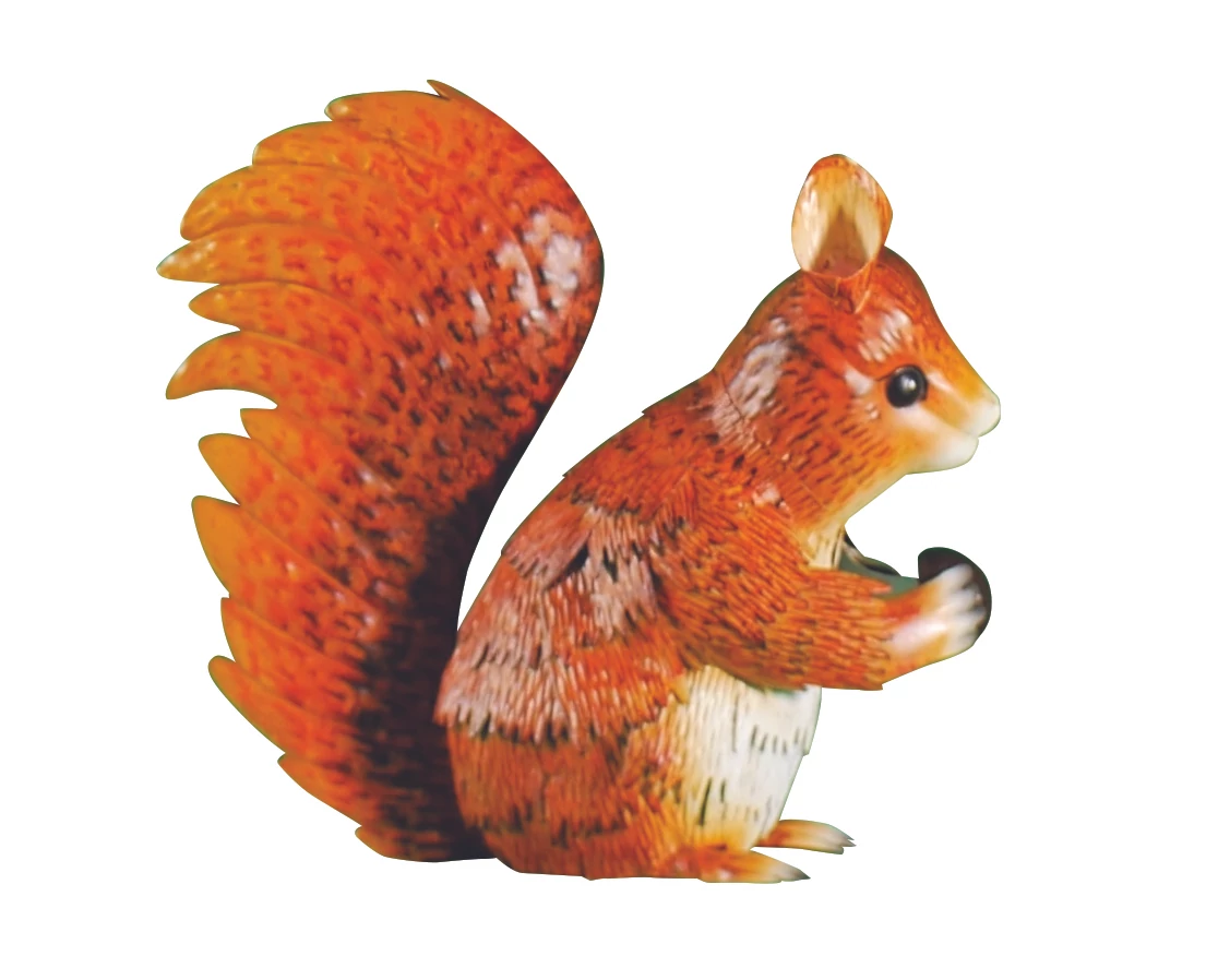 SQUIZY - Stilizált dekoratív mókus figura,  10 x 26 x 23 cm , barna