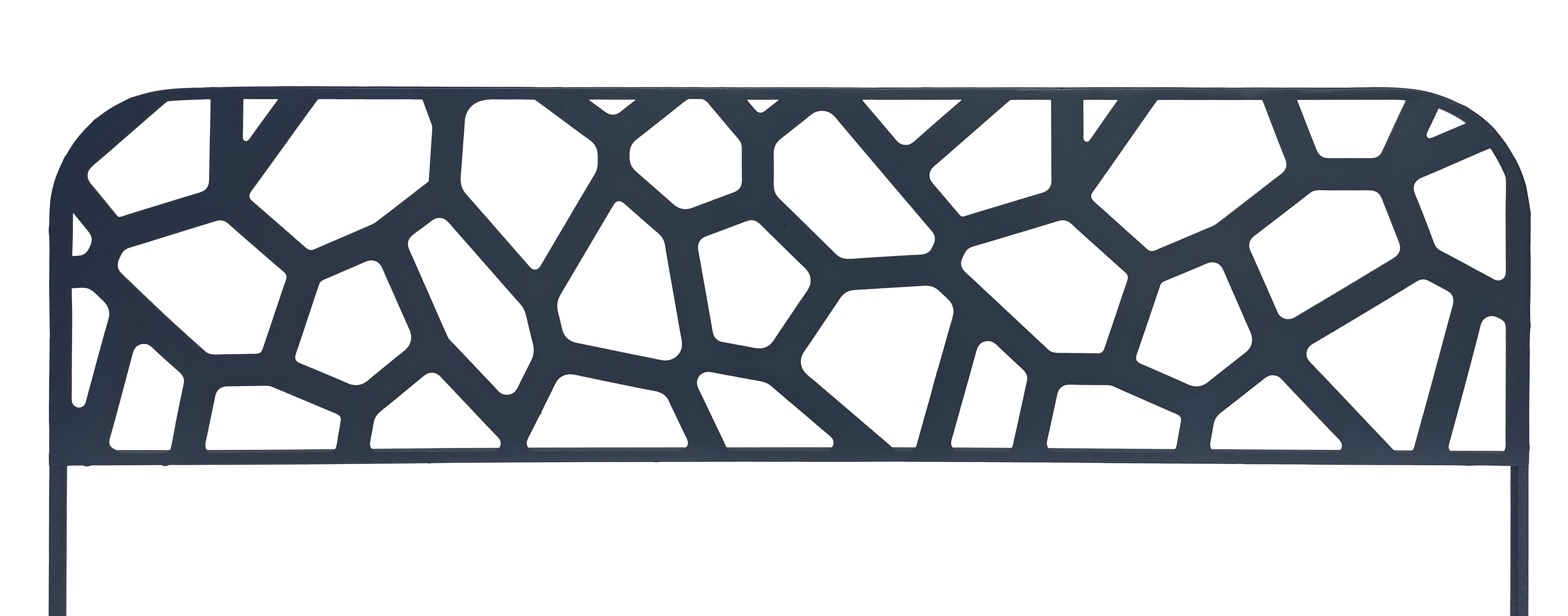 STONE BORDER - Fém szegély dekoratív kő motívumokkal, fekete 0,40 x 1 m