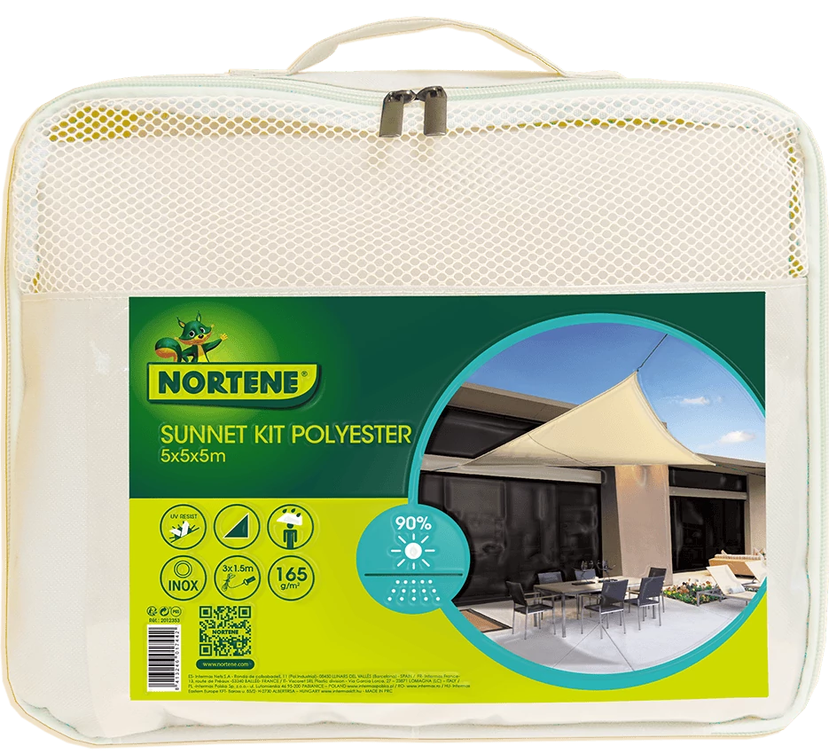 SUNNET KIT POLYESTER - Napvitorla 5 x 5 x 5 m bézs