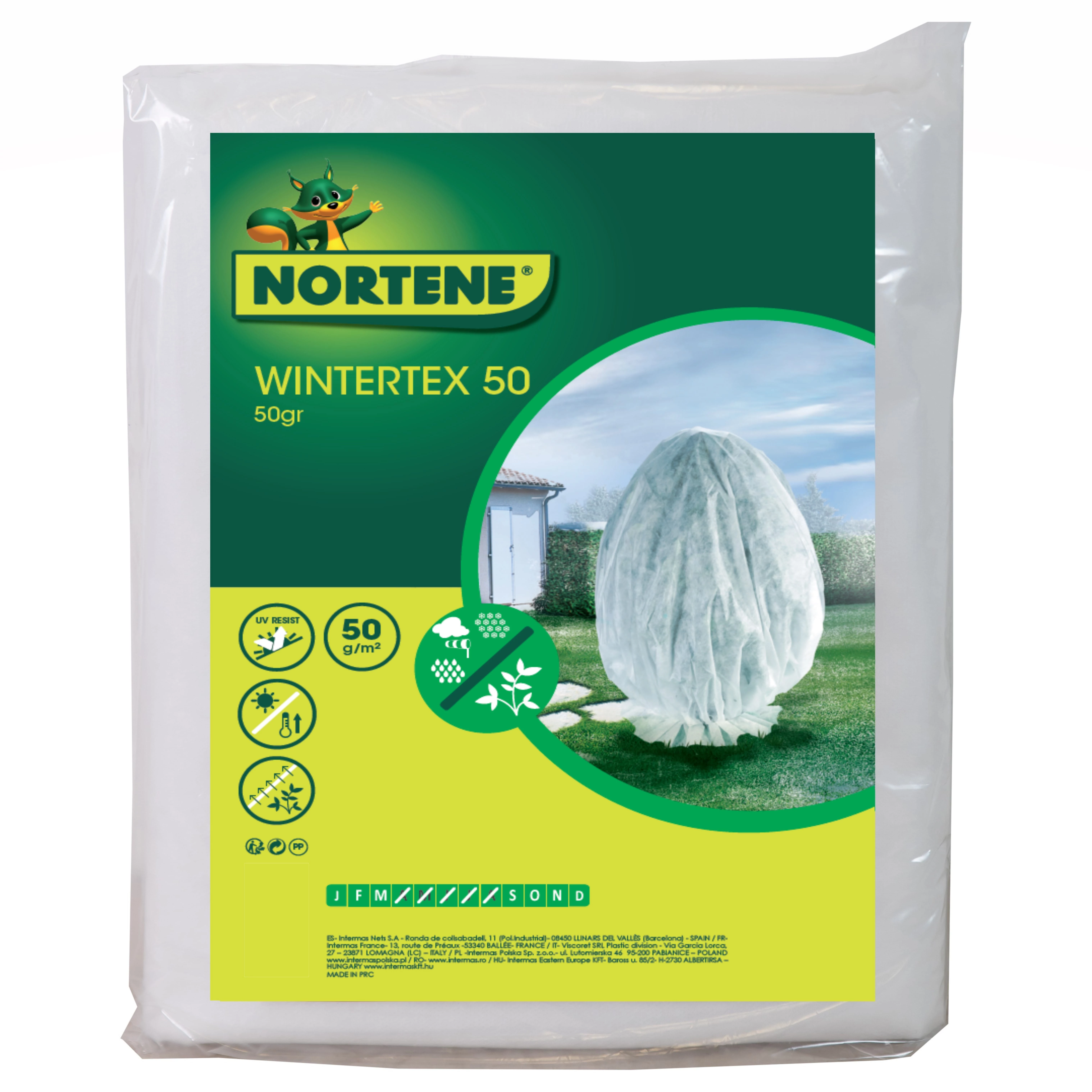 WINTERTEX 50 - Nem szőtt textília növények fagykár elleni védelmére  3,2 x 5  m fehér
