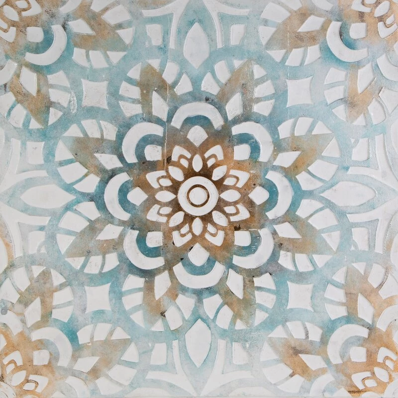 Mandala kézzel festett falikép 486a Kék 80x80 cm