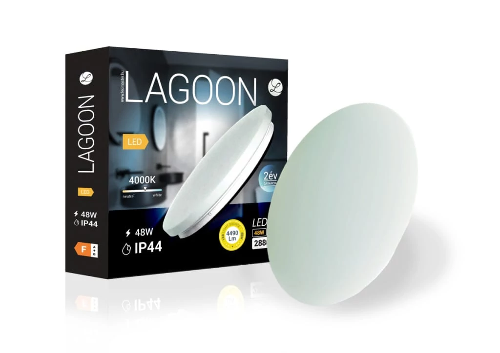 Lagoon 48 W-os ø450 mm kerek natúr fehér mennyezeti lámpa IP44-es védettségű