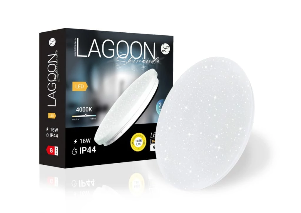 Lagoon Skinande 16 W-os ø230 mm kerek natúr fehér mennyezeti lámpa IP44-es védettségű