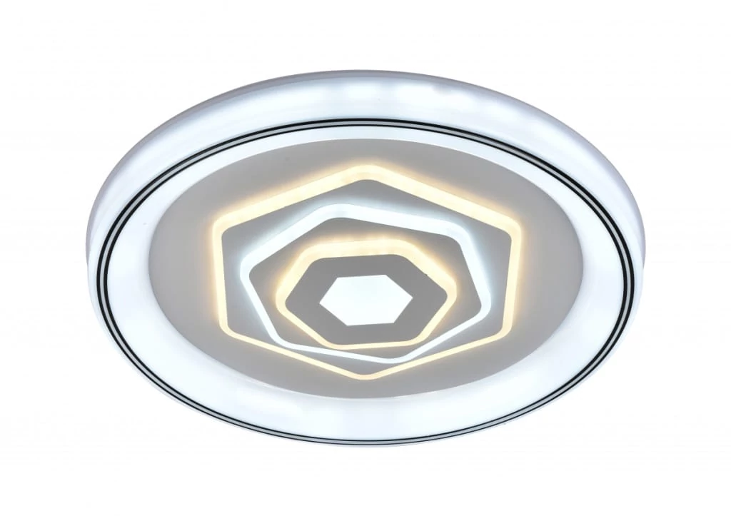 Lucero Evelin 110 W-os 50 cm átmérőjű fehér LED távirányítós és mobil applikációval vezérelhető mennyezeti lámpa