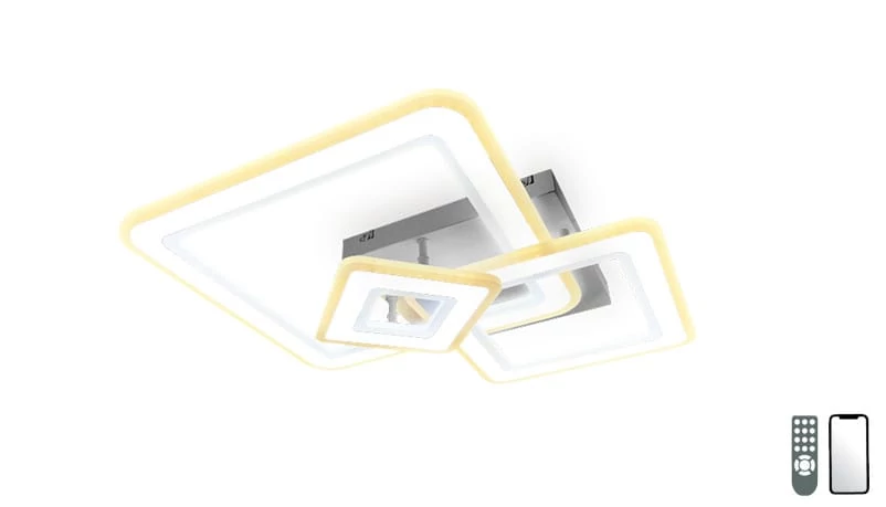 Lucero Ryder 130 W-os 50 cm átmérőjű fehér LED távirányítós és mobil applikációval vezérelhető mennyezeti lámpa