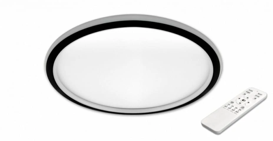 MasterLED Galaxis Apollo 66 W-os 40x4 cm fekete LED távirányítós mennyezeti lámpa