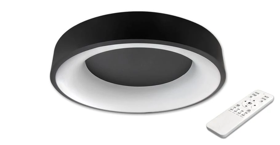 MasterLED Galaxis Nova 54 W-os 40x8 cm fekete LED távirányítós mennyezeti lámpa