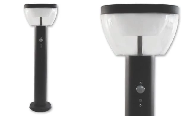 MasterLED Merida Napelemes 3 W-os natúr fehér 50 cm magas fekete állólámpa mozgásérzékelős