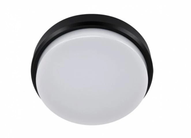 Strühm Aron 12 W-os ø175 mm kerek natúr fehér fekete mennyezeti lámpa IP65-ös védettségű