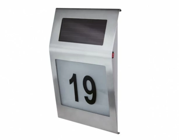 Strühm Numero Led 0 12W-os króm napelemes házszám világító lámpa