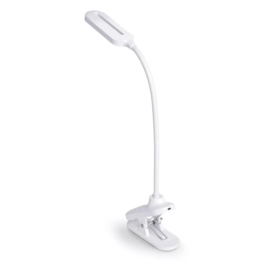 Videx Helsinki 3000-5500K fehér csíptetős asztali lámpa USB csatlakozóval