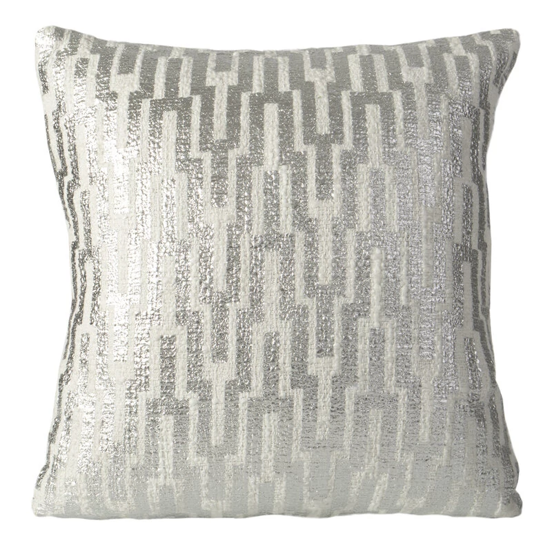 Diego jacquard párnahuzat ezüst mintával Fehér 40x40 cm